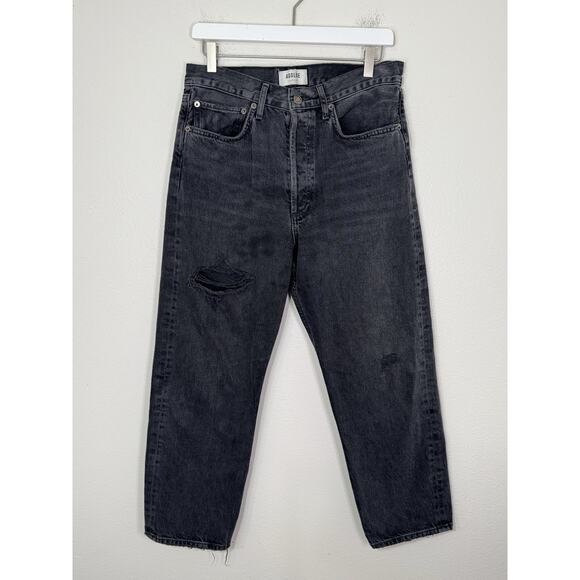 Agolde 90's Crop Jeans Mid Rise Loose Bound Straight Leg Button Fly, 28 - Picture 1 of 11